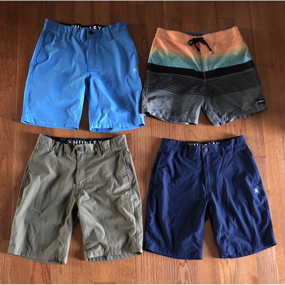 Lot Of 4 Men's Hurley Hybrid Walk Shorts (3) & (1) Swim Trunks Size 30 Reg Fit